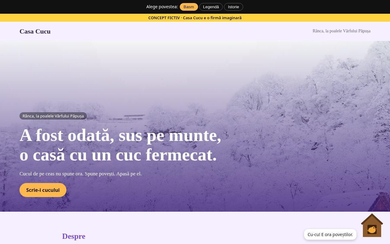 Captură de pe conceptul Casa Cucu, varianta Basm