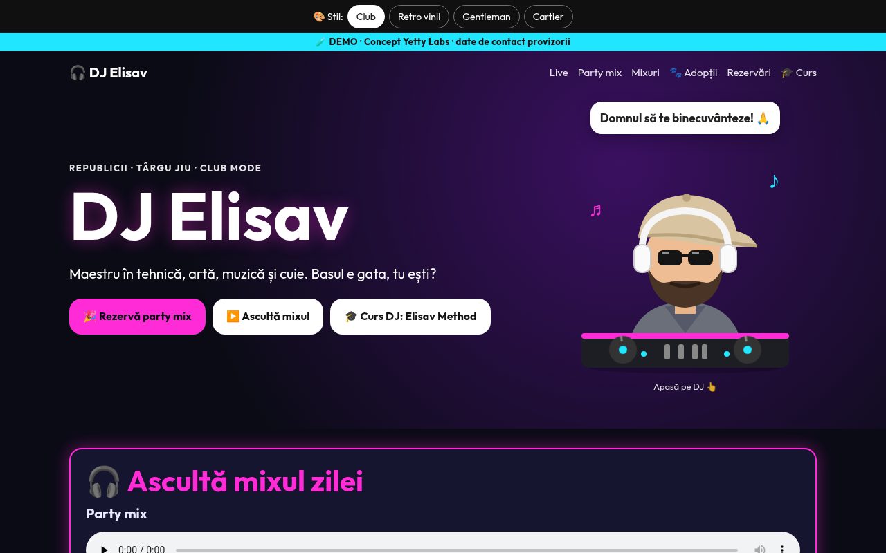 Captură de pe demo-ul DJ Elisav