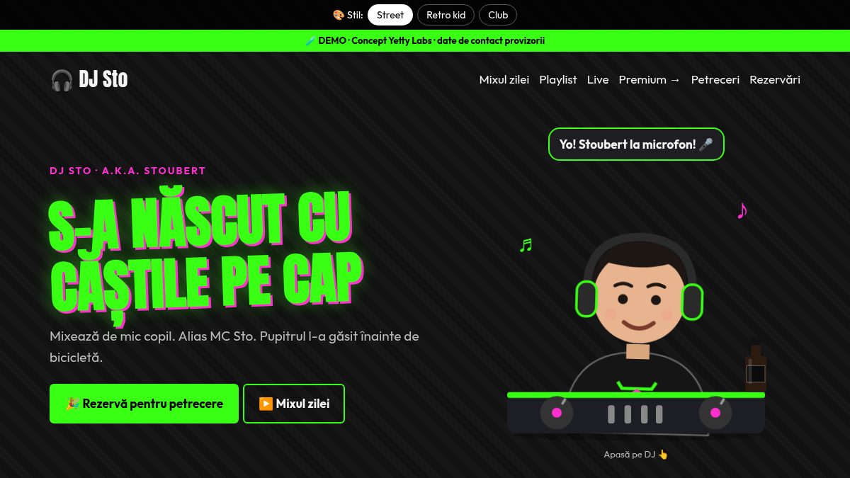 Captură de pe demo-ul DJ Sto